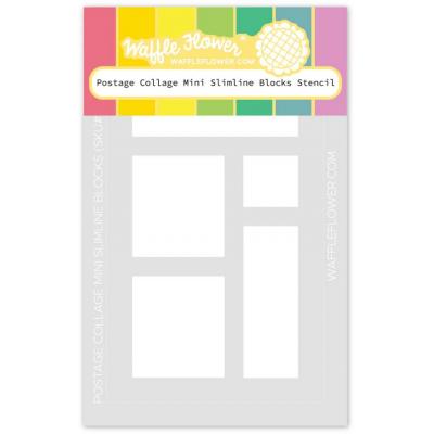 Waffle Flower Stencil - Postage Collage Mini Slimline Blocks